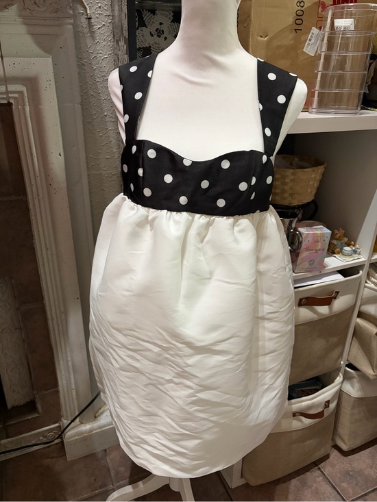 Cider Dresses & Skirts - Cider Black Polka Dot & White Mini Dress